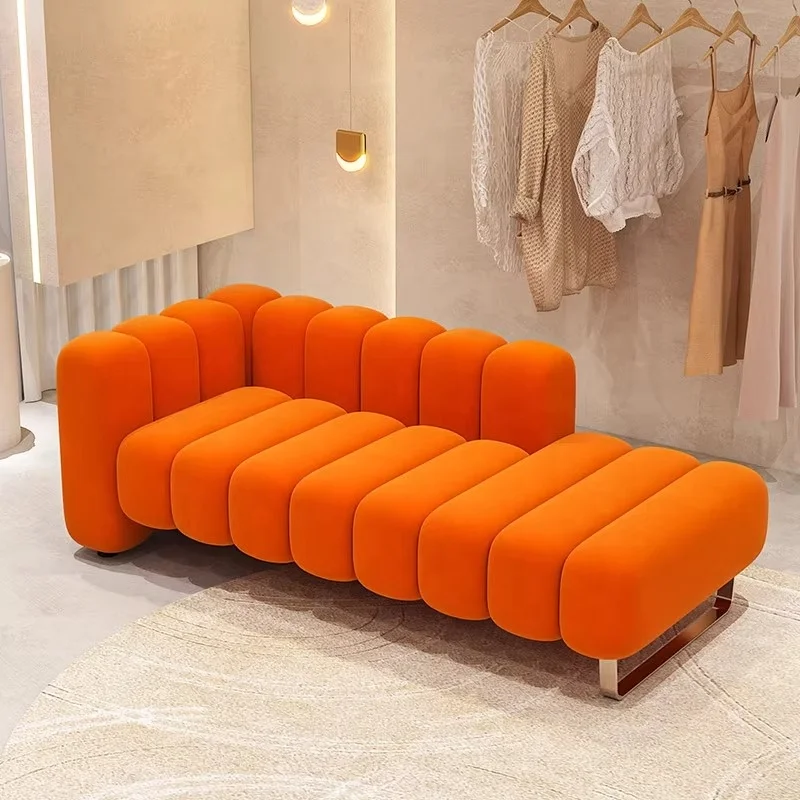 o*-Modern Luxury Italian Velvet Fabric Three Seat Sofa Light-Weighted Easy Care Bedroom