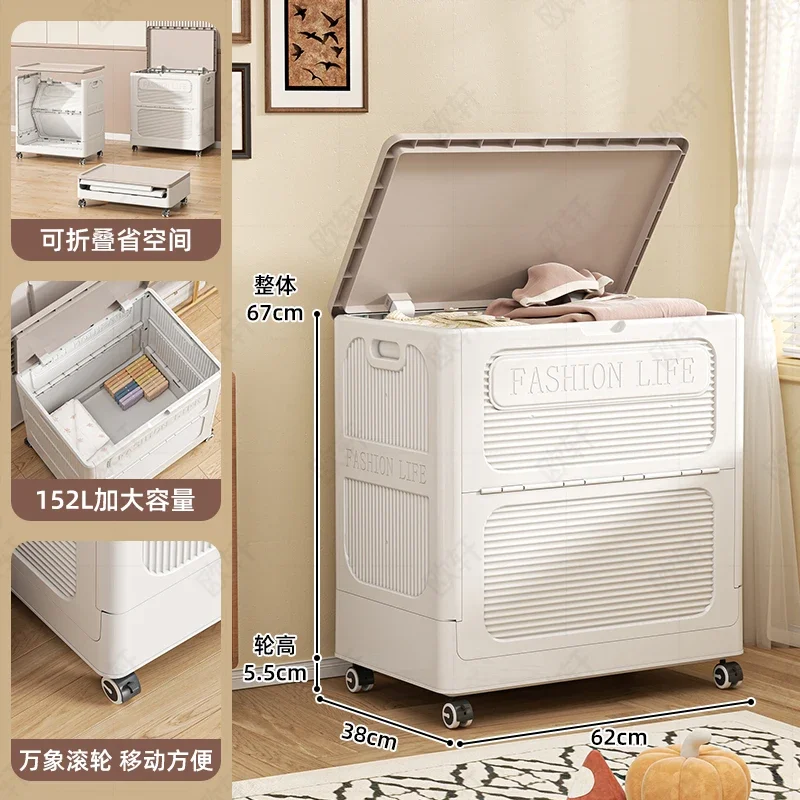 ‌Extra Large Foldable Storage Box - Capacity Organizer with Lid Multi-Use Toy Bookshelf & Clothes Bin for Home Organization