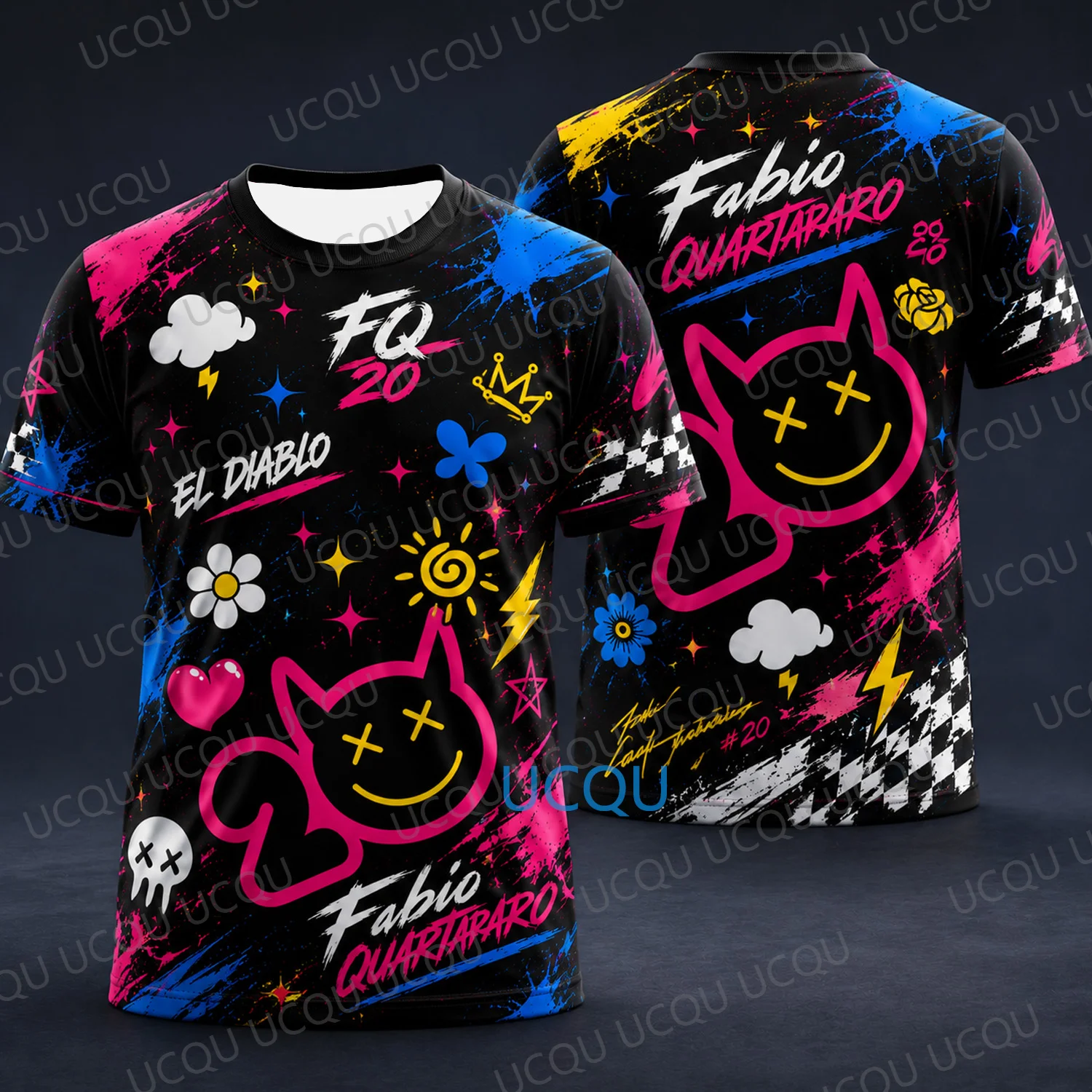 Fabio Quartararo # 20 Signature Edition T-Shirt 2026 El Diablo Racing Fan Grafik-T-Shirt für Herren und Damen, Sommer, lässige Streetwear, Kinder-Top – Detail 7