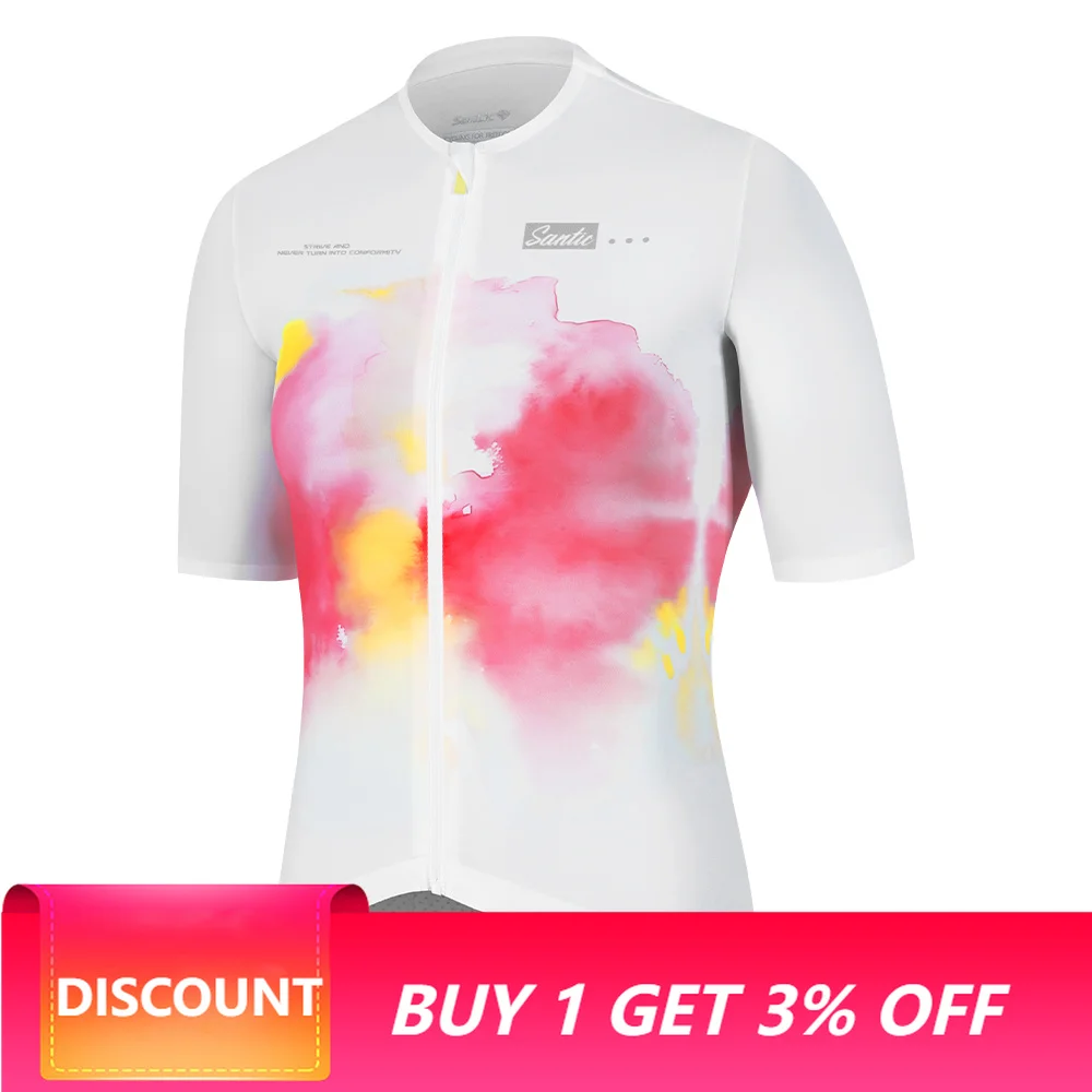 Santic Women's Summer Cycling Jerseys  Short Sleeved  Breathable Cycling Jerseys Quick Drying TL25C02253