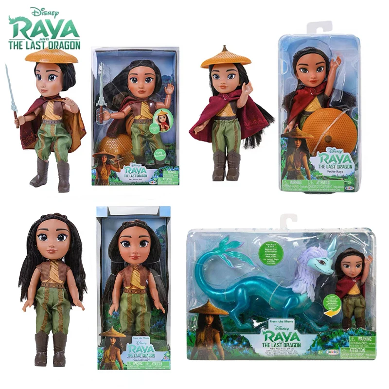 

Disney Princess Raya and The Last Dragon Series Sisu Dragon Raya Warrior Doll Set Light Up Music Box Necklace Kids Birthday Gift