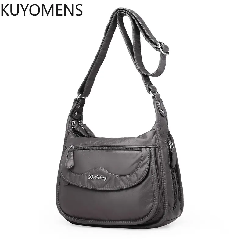 Fashion Women Shoulder Bag Pu Leather Crossbody Bag High Quality Messenger Bag Grey Female's Handbag Designer Totes Soft Purse