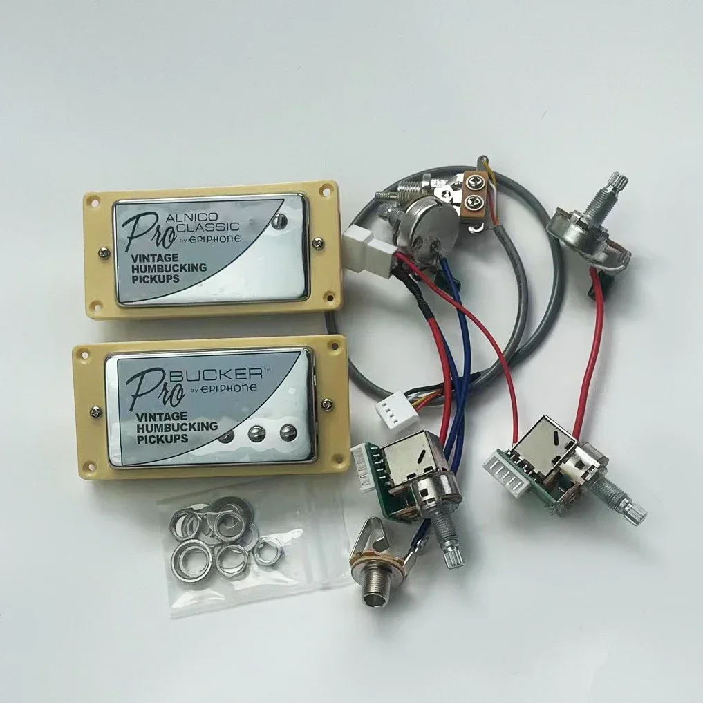 Yue Yun Music Store--Discount Hot Sale--Guitar Humbucker Pickups Alnico Classic 57 pro Bucker with 2V2T Push-Pull Harness