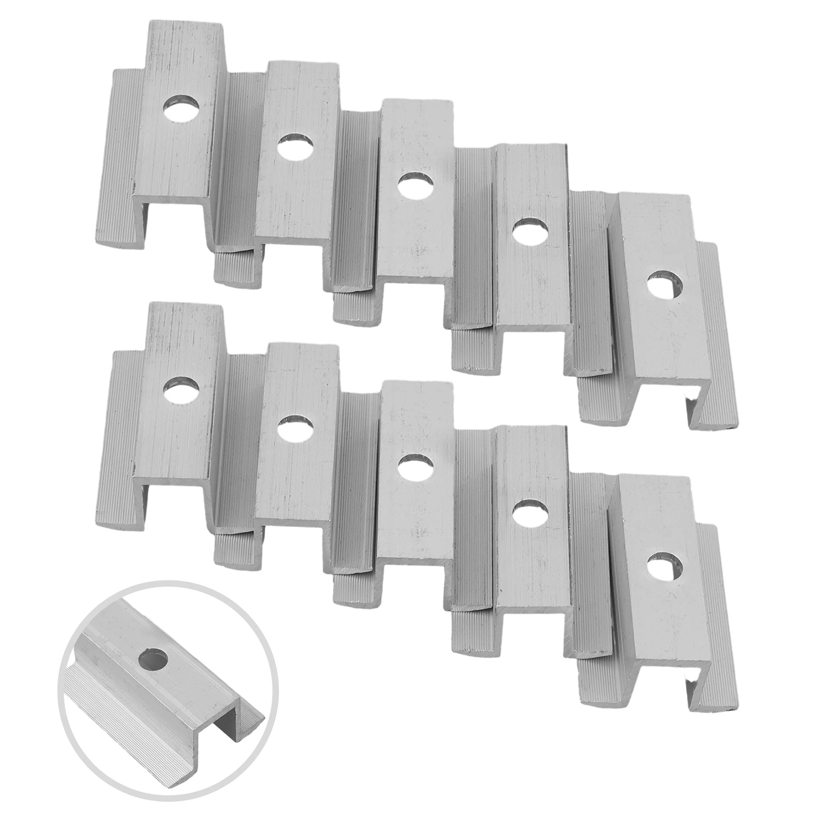 4/10szt Środkowy zacisk słoneczny PV Panel słoneczny ze stopu aluminium do wysokości ramy 25-50MM Uchwyt fotowoltaiczny Akcesoria słoneczne