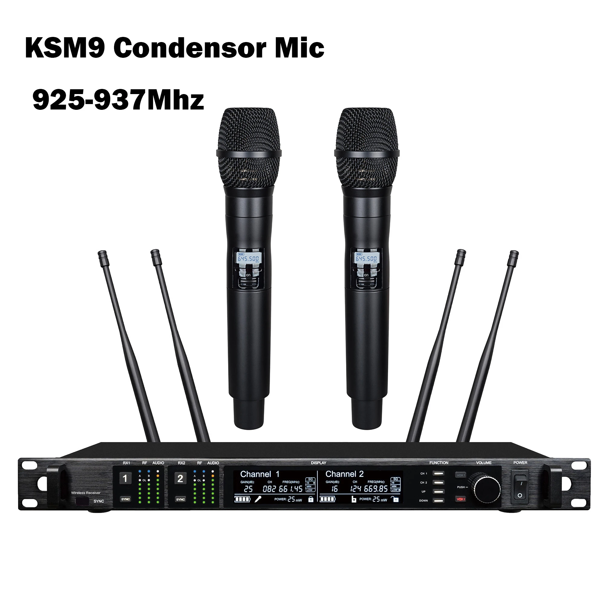 Leicozic Condensormicrofoon KSM11 500/600/900Mhz Professionele Microfoon Draadloze Microfoon 2 Kanaals Microfono Podium Audio - afbeelding 1