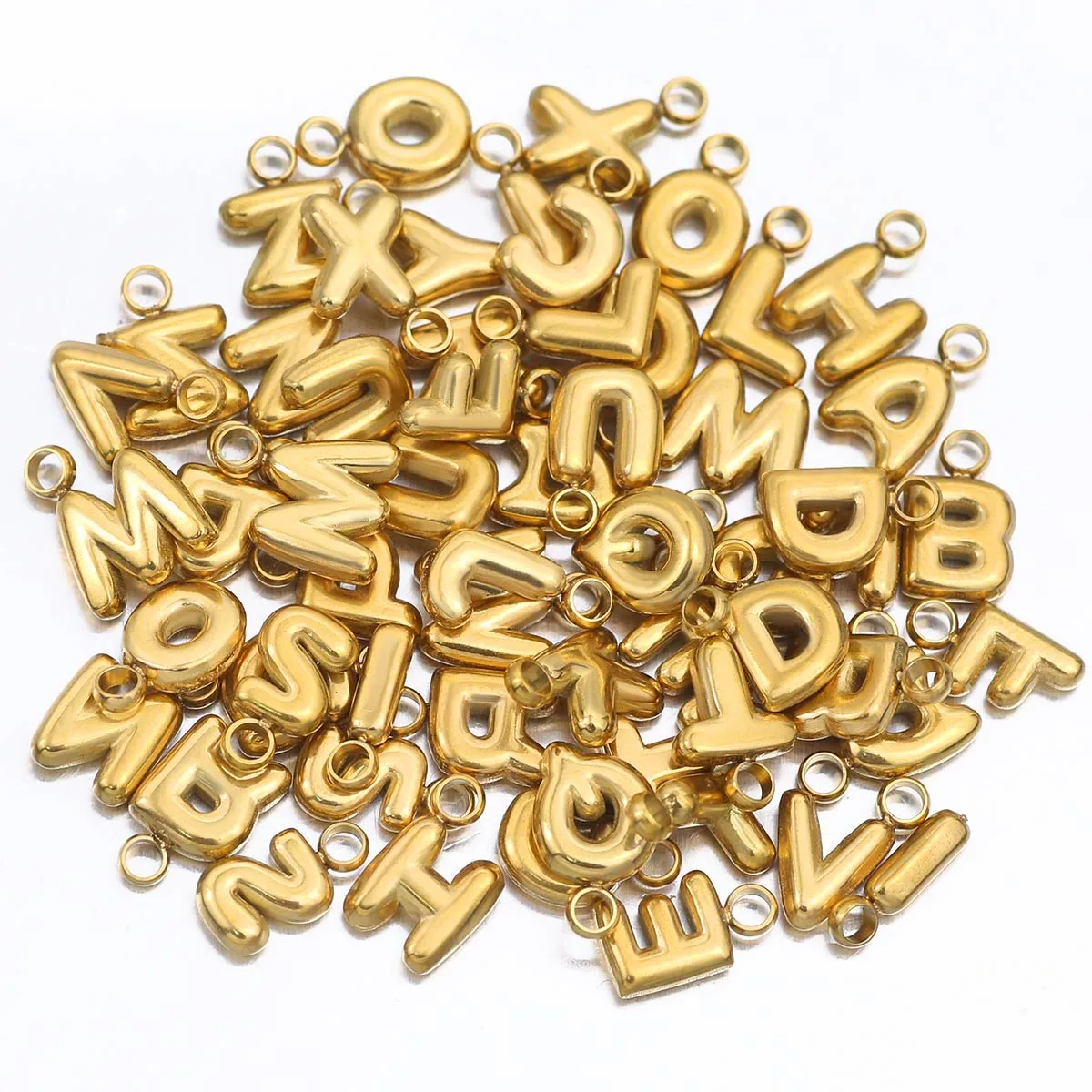 

Multi-size letter pendants gold-tone stainless steel letter pendants handmade DIY suitable jewelry making necklaces accessories