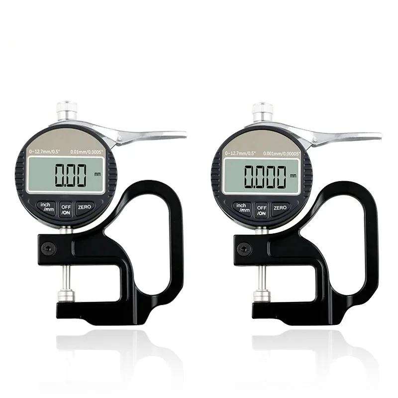 Digital Micrometer Thickness Gauge Width Measuring Tool Electronic Thickness Gauge Measure Paper Fabric Thickness 12.7mm