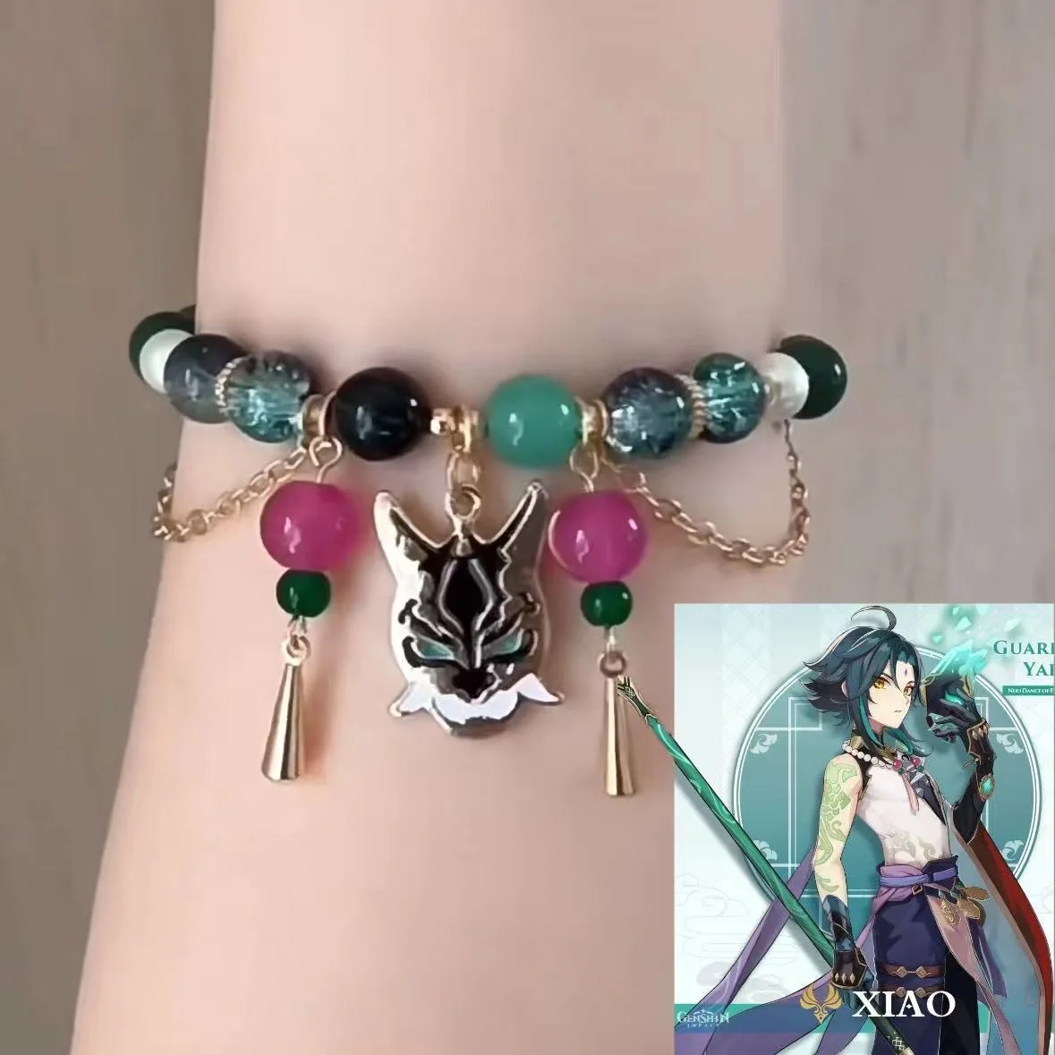 Game Genshin Impact Xiao Cosplay Bracelet Unisex Beads Chain Pendant Bracelets Women Jewelry Accessories Christmas Gift