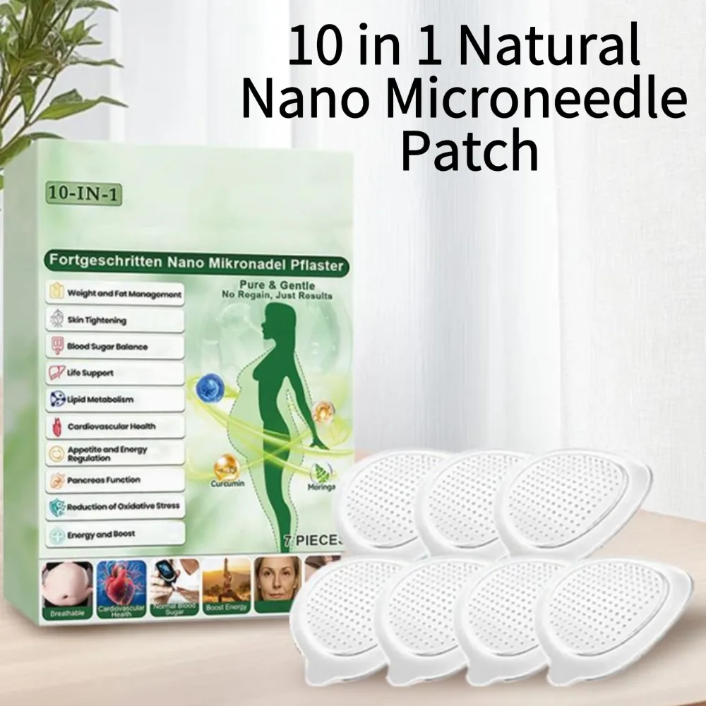

7Pcs Moringa Nano Microneedle Patch 10In1 Natural Herbal Daily Portable Patches All Skin Types Body Care Firming Sticker ≤0.3mm