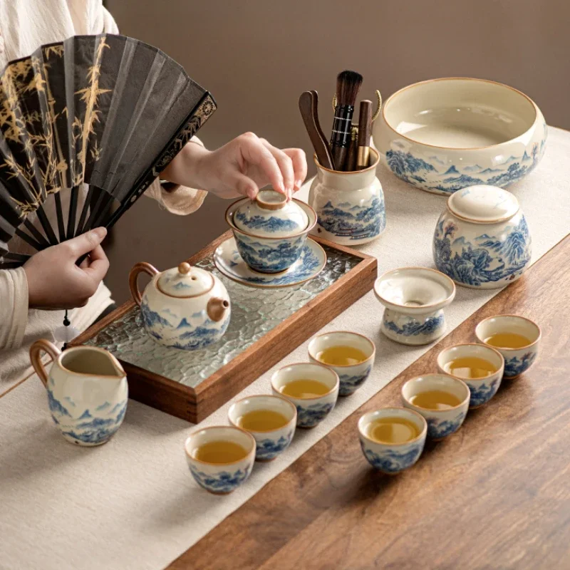 

Luxury Modern Fashion Tea Set Ceremony Valet Gift Unusual Kung Fu Tea Pot Office Chinese Style Tazas De Te Lounge Furniture