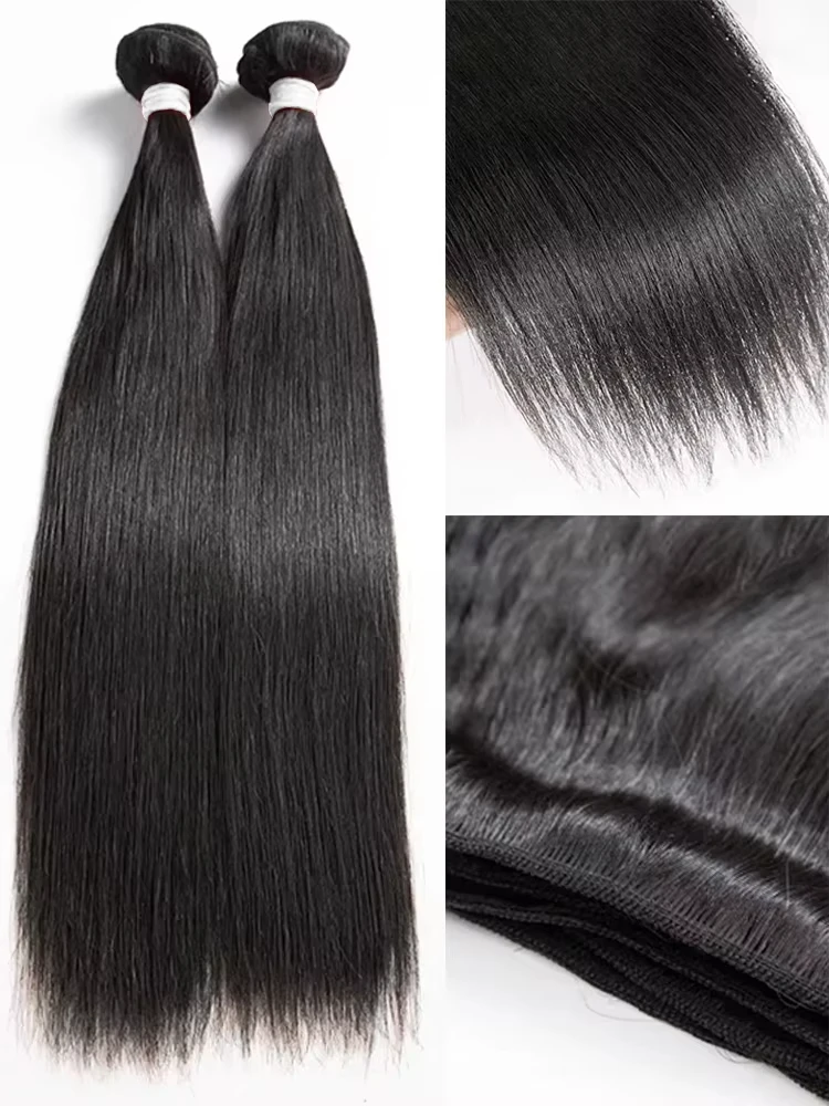 30 40 50 Inch Raw Virgin Unprocessed 100% Human Hair Extensions Bone Straight 3 4 Bundles Double Weft Bulk Braiding Hair