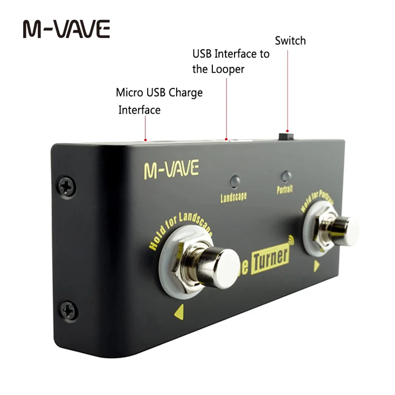 M-VAVE Cube Turner Wireless Page Turner Pedal ricaricabile Music Sheet Turner supporta la connessione Looper compatibile