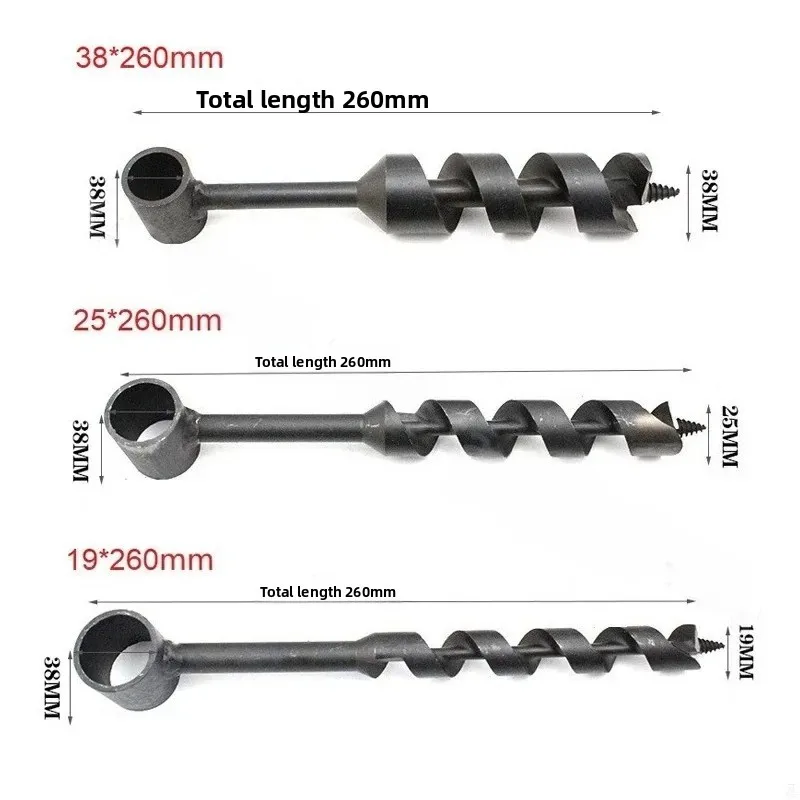 Carbon Steel Manual Auger Drill Bit Bushcraft Hand Drill Portable Self-Tapping Survival Wood Punch Tool Outdoor Camping Survival
