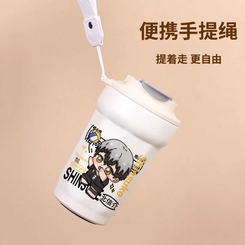 Anime Haikyuu!! Cosplay Portable Thermos Heat Preservation Cute Cartoon Water Glass Coffee Cup Insulated Mug Birthday Xmas Gift