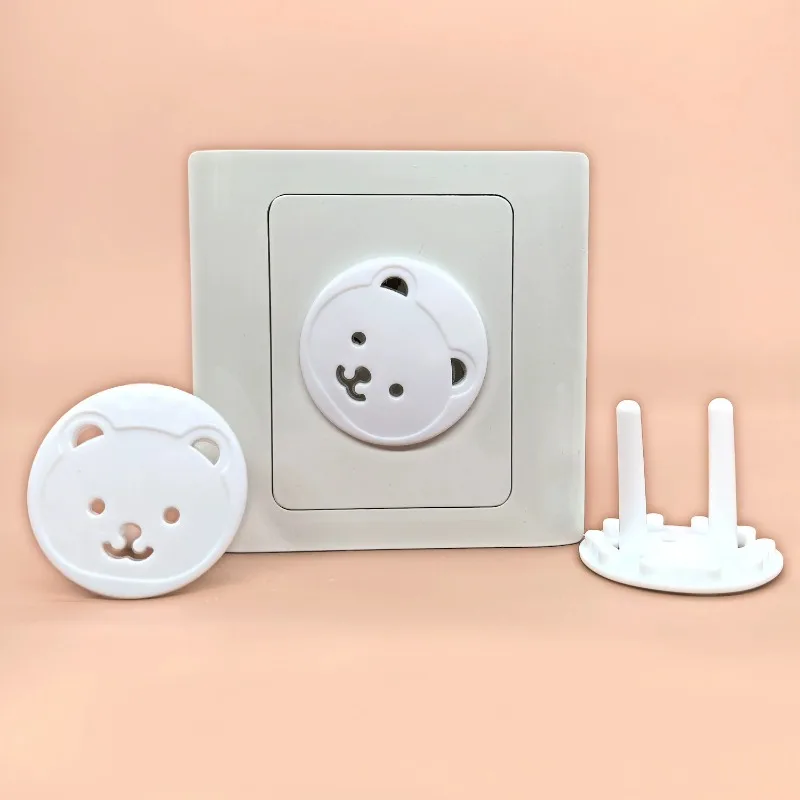 5/10/20Pcs Bear Shape Outlet Plug Covers Child Safety Socket Protector Caps For Baby Proofing Home Dust Protection