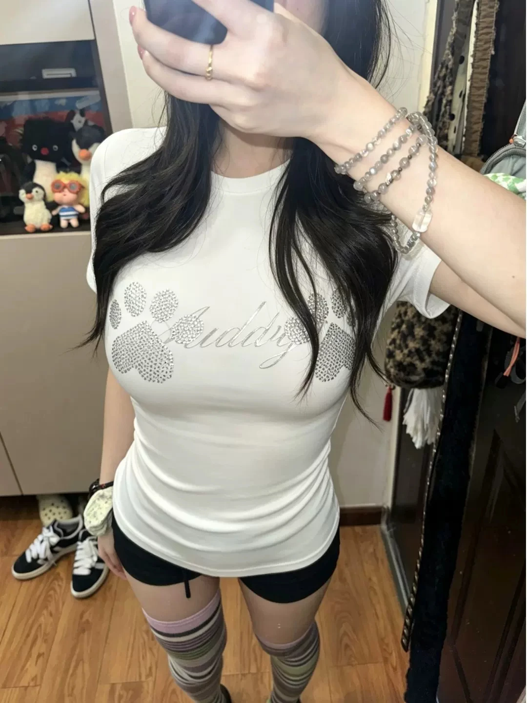 Seeslim Hotsweet Sommer-Tops Kurzarm Grafik-T-Shirts 2000er Jahre Kleidung Y2k Weiße Schicke T-Shirts Damenmode Frauen-T-Shirt – Detail 7