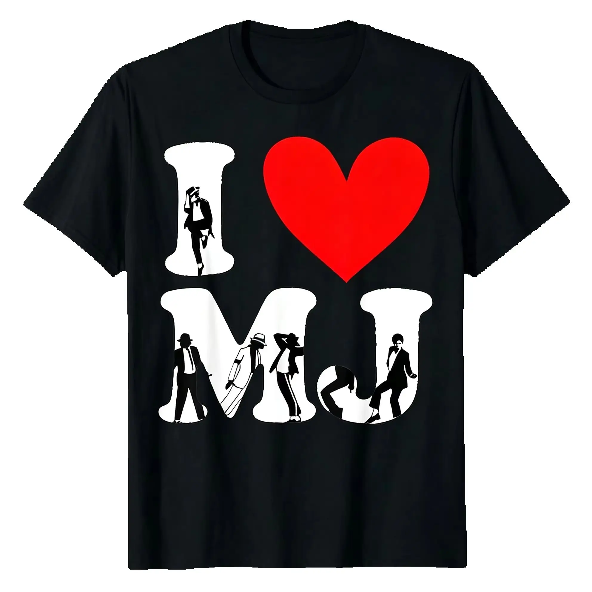 1pc King Of Pop 80s Music Lover I Love MJ Cotton T shirt Unisex Men Women Kids Streetwear Casual Vacation Short Sleeve Tops