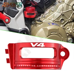 Motorcycle Decoration Rear Brake Pump Fluid Oil Tank Cup Protector 2021 2022 2023 2024 For Ducati Multistrada V4 Rally V4S V 4