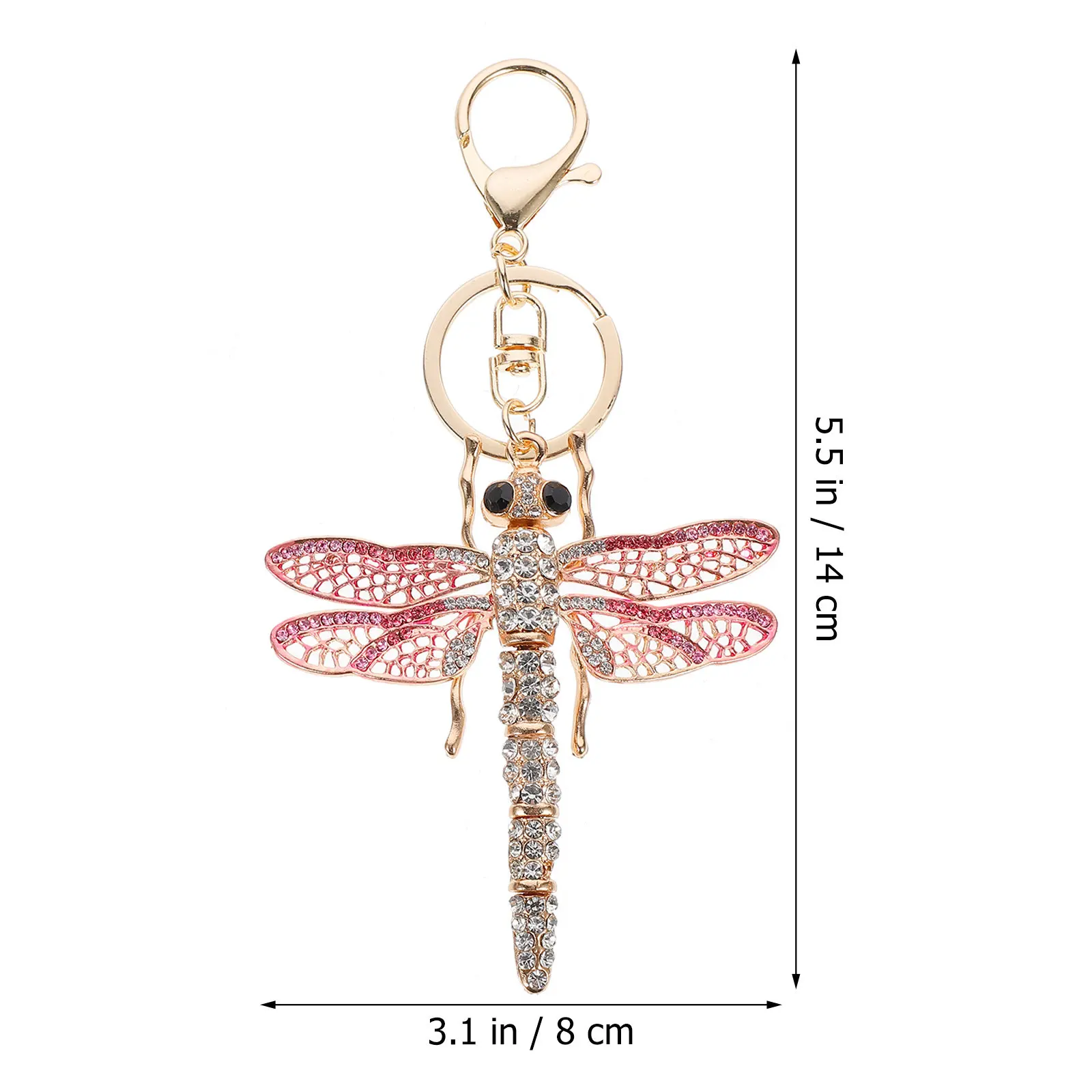 Rhinestone Dragonfly Key Pendant – Stylish Bag Charm Keychain Gift, Portable & Comfortable Touch