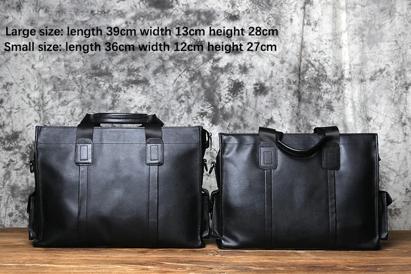 NZPJ Business Leder herren Handtasche Top Schicht Rindsleder Aktentasche Casual Schulter Messenger Tasche Geeignet für 14 Zoll Laptop – Detail 2