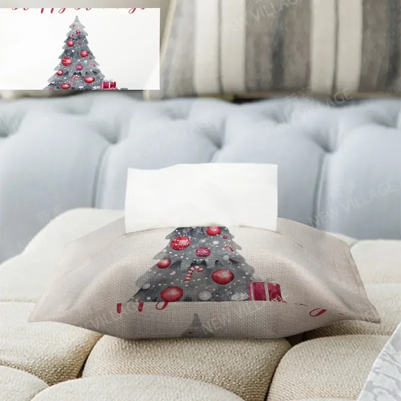 Household Christmas peripheral fabric tissues box car tissue holder tissue cover box textile storage tissue bag dispenser