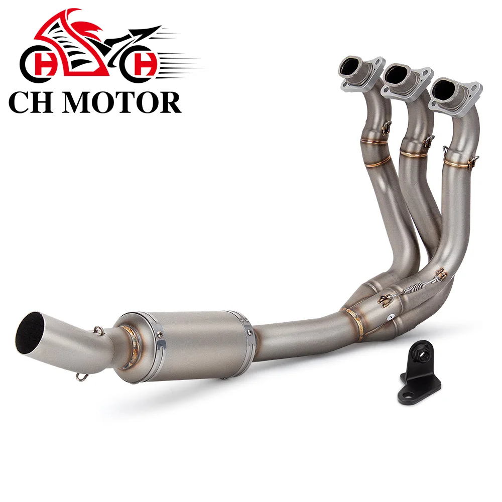 Hot Sale Motorcycle Exhaust  Full System Front Pipe Connect Three Layer Muffler For Triumph Trident Daytona 660 2021 2022 2023