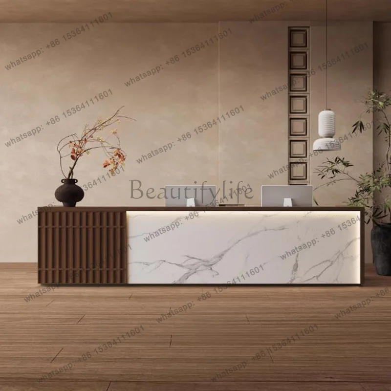 Best Sellers Wood Aesthetic Reception Desks Beauty Nail Drawer Shelves Shop Reception Desks Display Best Comptoire Accueil Trend