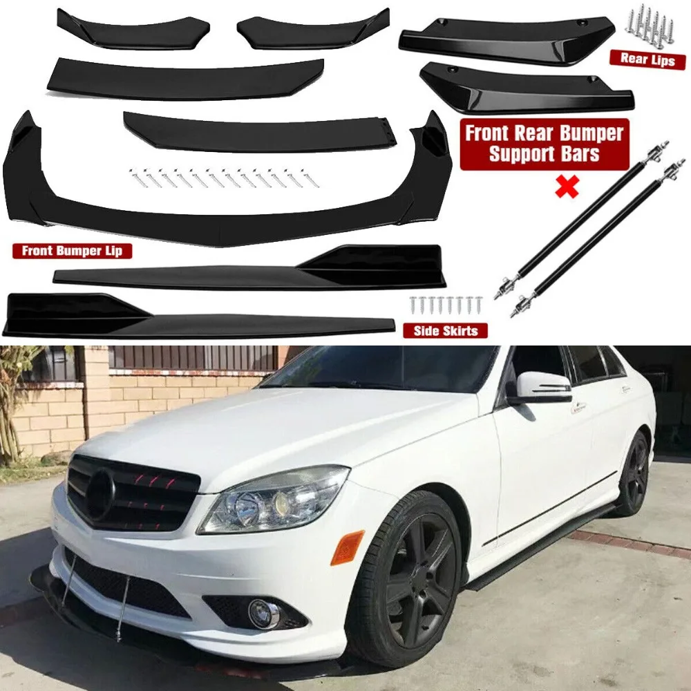 For Mercedes-Benz C Front Rear Bumper Lip Spoiler Splitter Body Kit Side Skirt United States