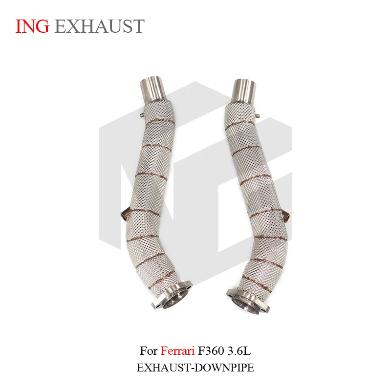 For Ferrari F360 2000-2006 3.6L V8 Exhaust Downpipe Stainless Steel Pipes With Heat Shield High Flow Auto Performance Parts