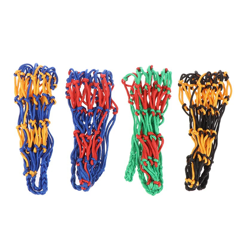 ถุงตาข่ายบาสเก็ตบอลเก็บไนล่อนถักกระเป๋าลูกเดียวพกพาอุปกรณ์กลางแจ้งกีฬาฟุตบอลวอลเลย์บอล