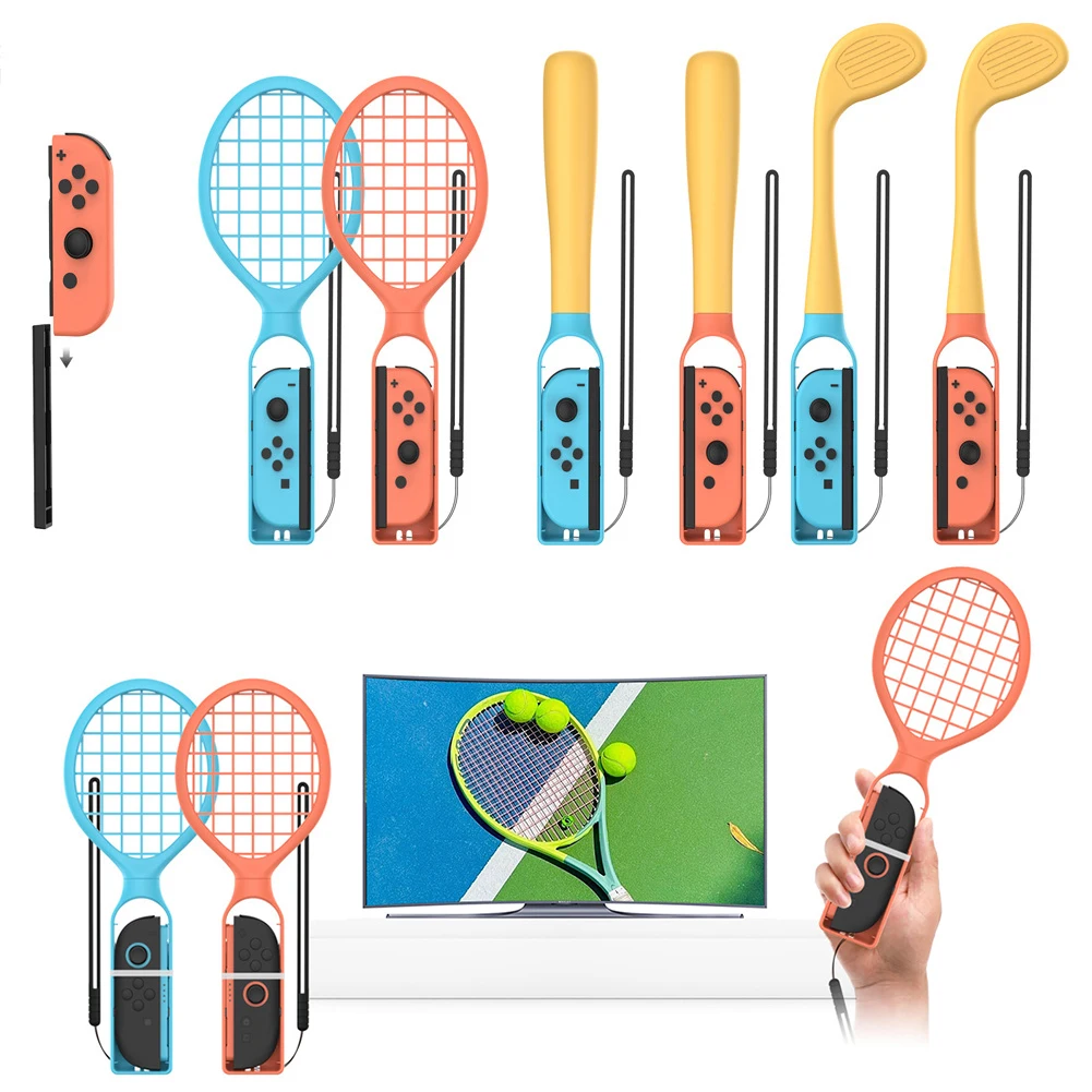 

For Nintendo Switch 2 Baseball Bat Handle Grip Bundle Golf Clubs Tennis Rackets Baseball Kit for Switch 2 Sport Accessories Kit
