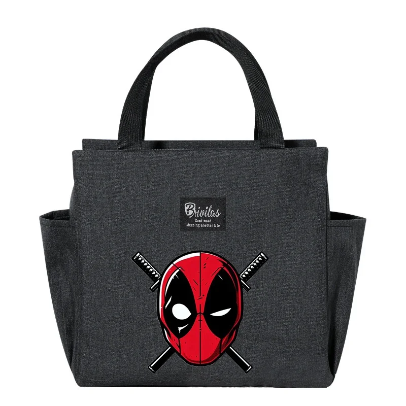 Deadpool Wolverine przenośny nosidełko na napoje na lunch torba izolowana świeża torba termoizolacyjna żywność pudełko termiczne Tote pojemnik na