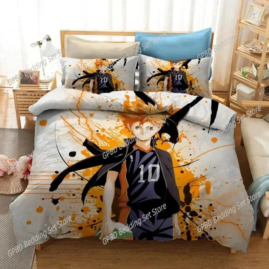 

New 3D Print Anime Haikyuu Comfortable Duvet Quilt Cover Pillowcase Bedding Set Children Bedroom Decoration Home Textile