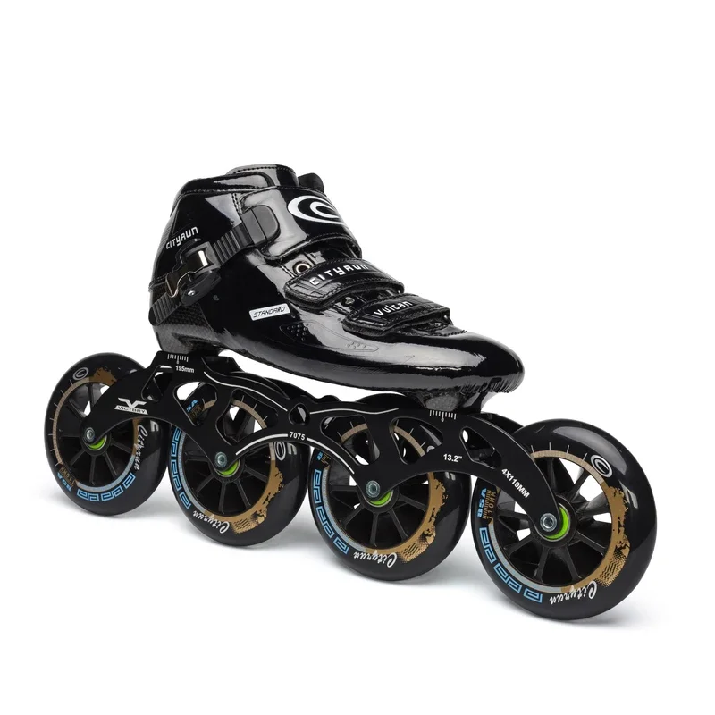 Roller Skate Shoes,Advanced Carbon Fiber Inline Skates Boot Alloy Frame 85A Durable PU Roller Skating Wheels Track Racing