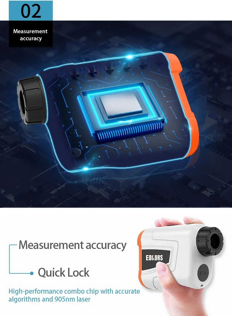 Telemetro per misuratore di distanza laser Aikesi per misurazione della distanza con bloccaggio della bandiera per la ricerca di spille da caccia al golf