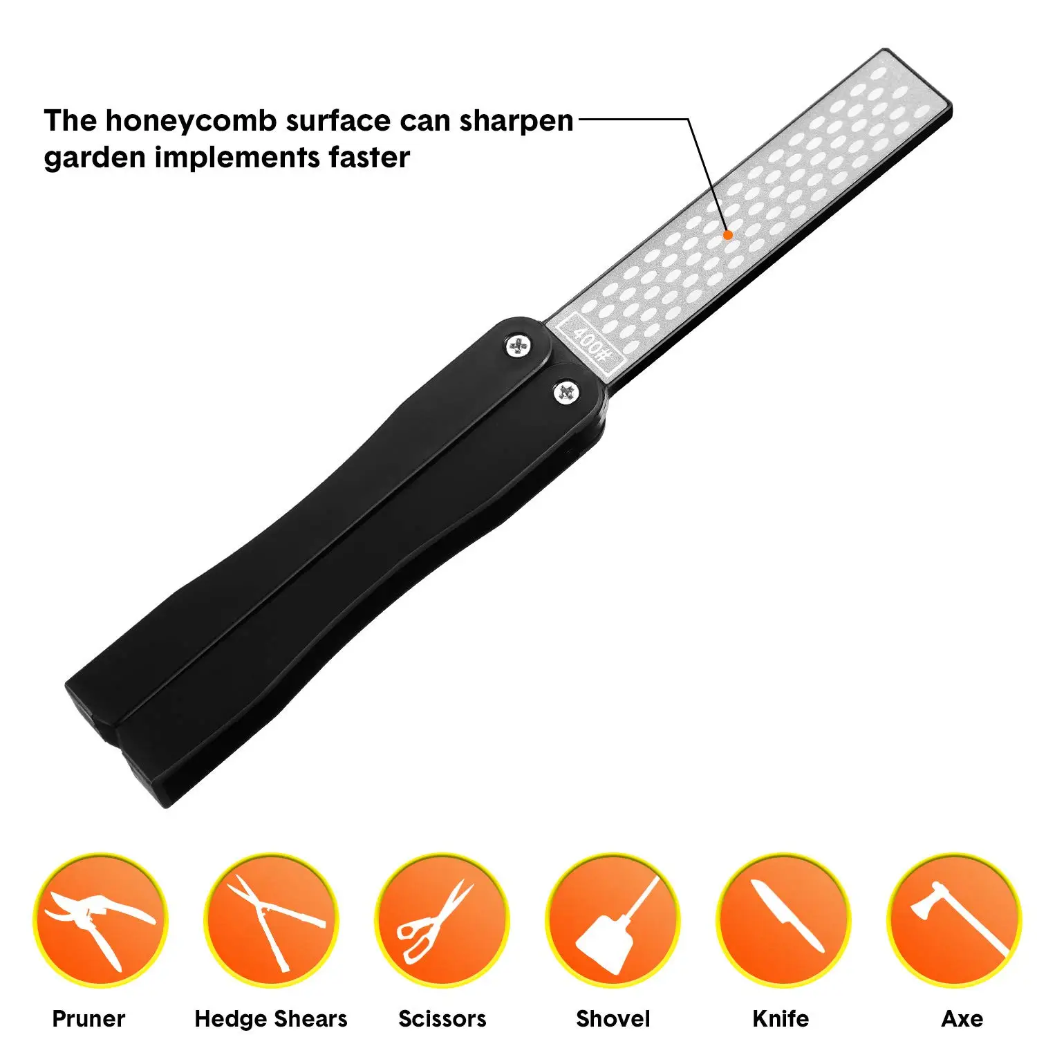 Diamond Knife Sharpener 400/600 Grit Double-Sided Scissor, Pruners, Loppers or Blade Sharpening Stone Garden Outdoor Camping