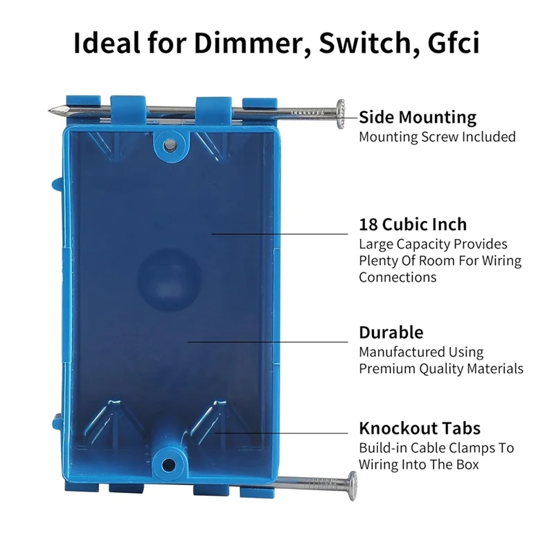 Caja eléctrica de una sola unidad A92P, caja de salida de trabajo antigua de PVC para aplicaciones de trabajo comerciales residenciales, paquete de 10
