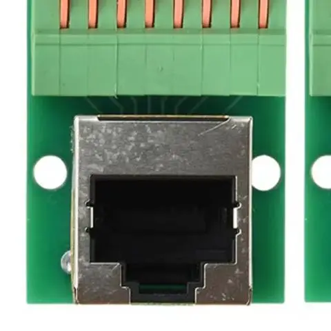 RJ45 Solderless Terminal Block Adapter, Male/Female Socket, DIN Rail Mount, Shielded Gigabit Ethernet Signal Connector.