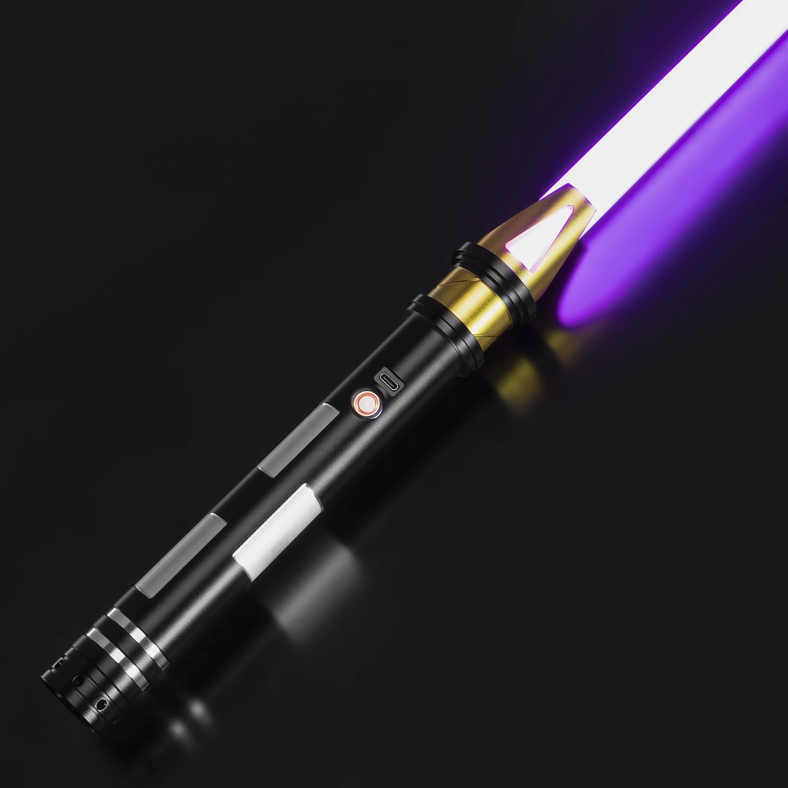 DamienSaber RGB Lightsaber gładka huśtawka metalowa rękojeść ciężki Dueling Blade Blater FOC laserowy miecz zabawki z nieskończoną zmianą koloru