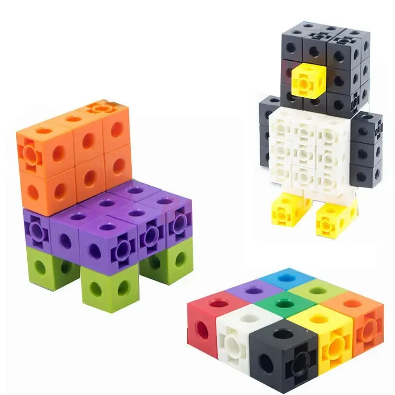 /100pcs Mathematics Linking Cubes Interlocking Multilink Counting Stacking Blocks Kids Learning Educational Children Toys Gifts