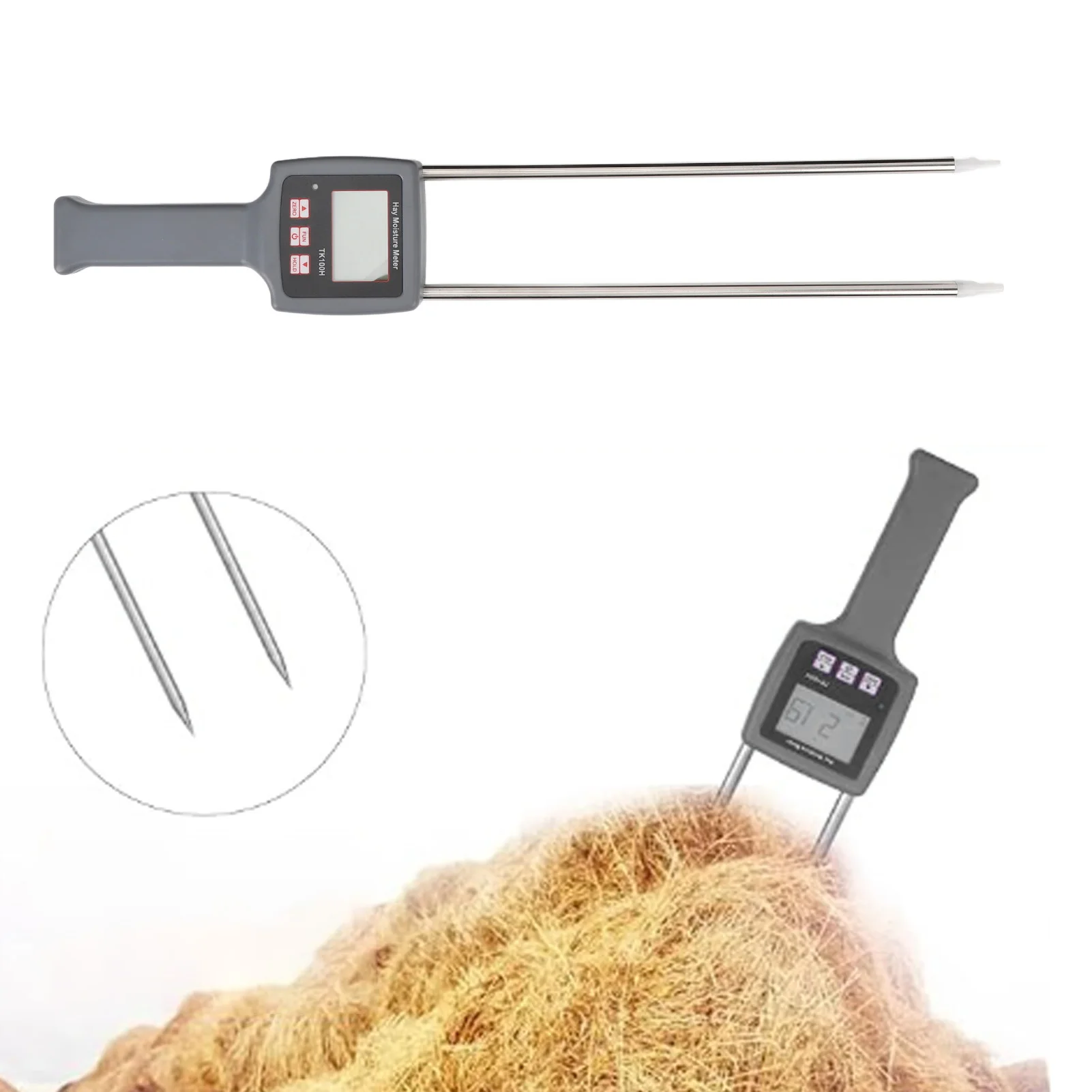 Hay Bales Humidity Detector Preventing Spoilage Portable Hay Humidity Meter High Accuracy Professional for Straw for Bran