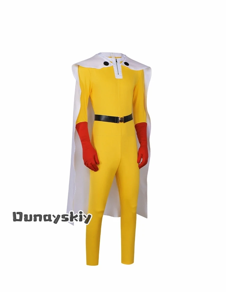 Saitama MAN Cosplay Jumpsuit Costume {Amanda Cos}White Cape Red Boots Full Set Accessory Anime Halloween Saitama Tightfitting view 5