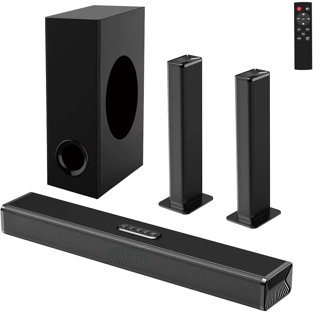 

Wireless Speaker Removable Sound Bar, Home Theater System with Subwoofer TV Wireless Sound Bar Material, Wooden