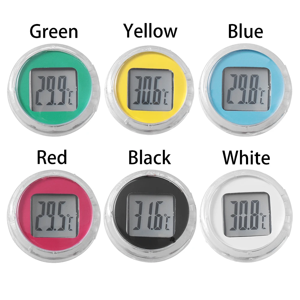 Mini Motorcycle Thermometer Paste Type Temperature Meter Digital Instruments Waterproof Motorcycle Interior Accessories 6Colors