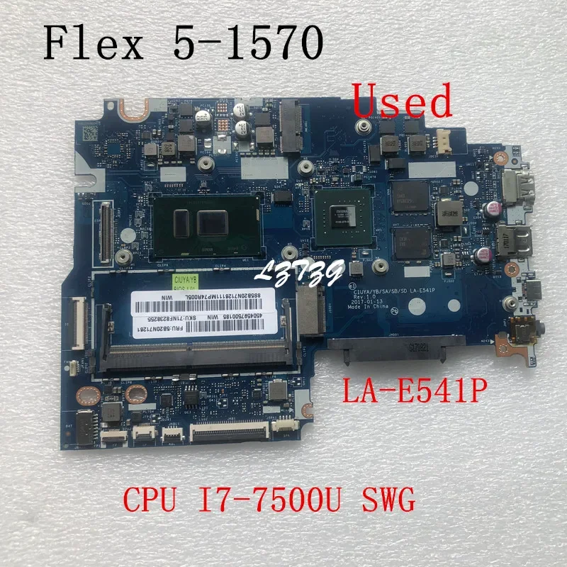 

Used For Lenovo Flex 5-1570 Laptop Motherboard CPU I7-7500U SWG FRU 5B20N71261