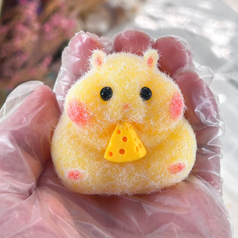 Handmade Chicken Hamster Slow Rebound Pinch Music Food Grade Silicone Backpack Pendant Cute Toy Stress Release Hand Relax Gifts