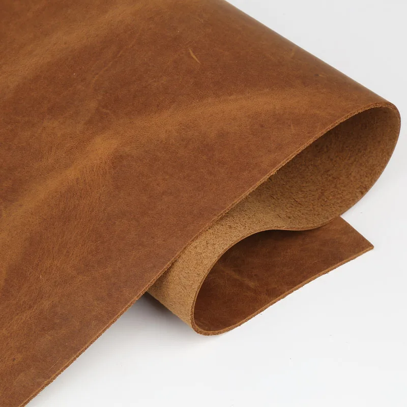2mm yellow brown top layer cowhide, genuine leather, crazy horse leather, stiff handmade DIY wallet, card bag, hand book leather