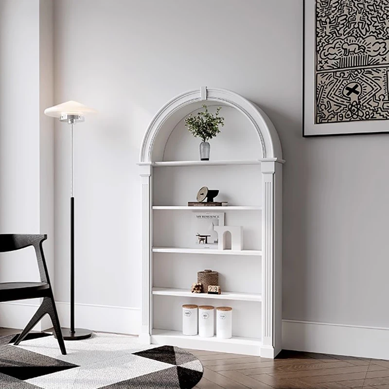

French Arched Living Room Cabinets Elegant Aesthetic Slim Space Saving Display Cabinet Modern Simple Vitrina Room Furnitures