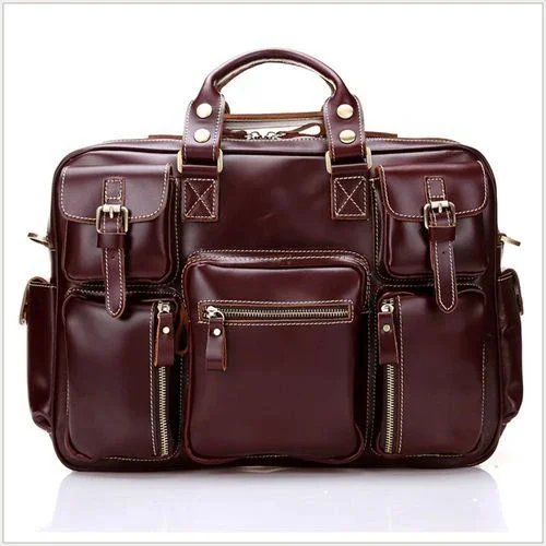 

Luxury Italian Genuine Leather Men's Briefcase Big Business Bag 15"laptop bag Tote Large Handbag free shipping