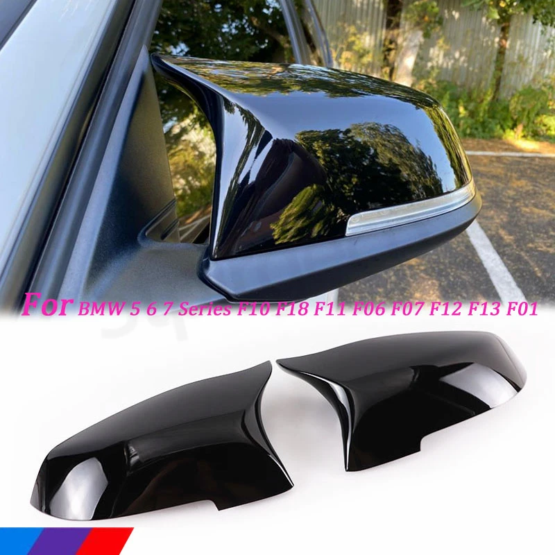 

1Pair Car Mirror Covers Side Rearview Auto Mirror Cover Cap For BMW 5 6 7 Series F10 F18 F11 F06 F07 F12 F13 F01 LCL 2014-2017